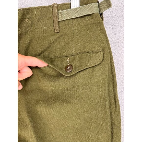 VINTAGE MENS FIELD WOOL M-1951 COMBAT TROUSERS KOREA MEDUIM LONG ARMY PANT - Picture 8 of 12